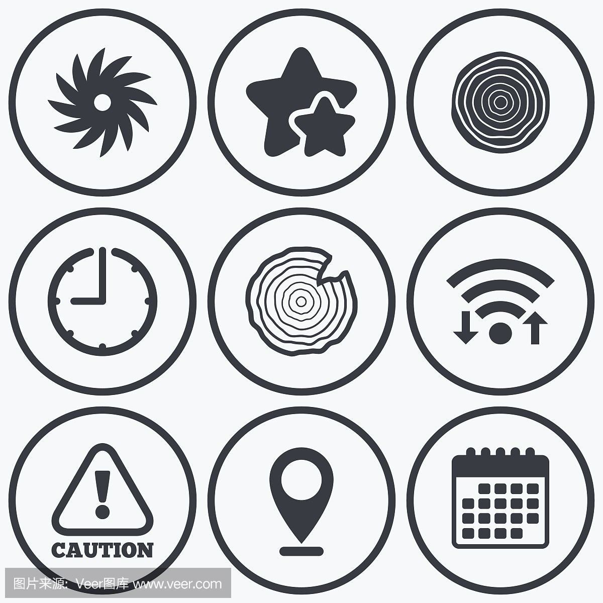 木材和鋸圓形車輪圖標。的關(guān)注。